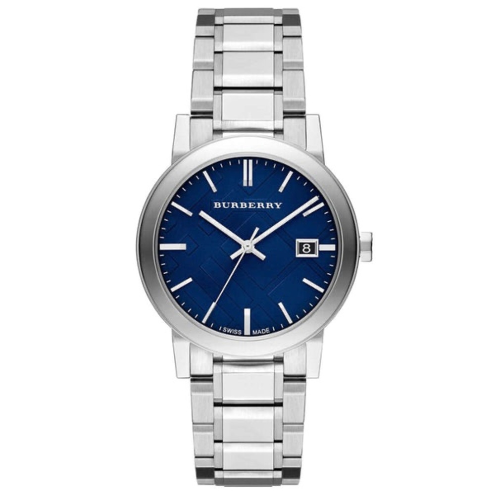 BURBERRY Authentic The City Steel Blue watch EUC